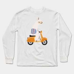 Chill llama drive motorcycle Long Sleeve T-Shirt